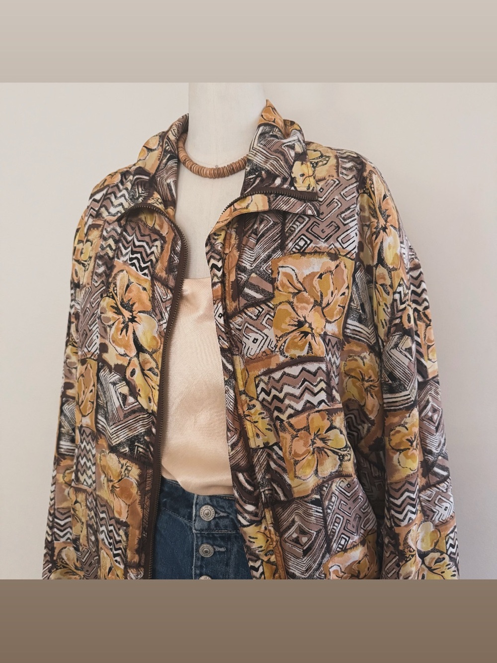 100% Silk Vintage 90’s Oversized Bomber